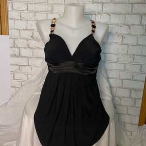 Gem Black Sleeveless Tank Top Size Large